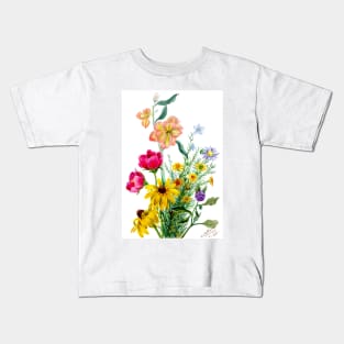 Flowers On The Plains & Chicago 1881 Mary Vaux Walcott Kids T-Shirt